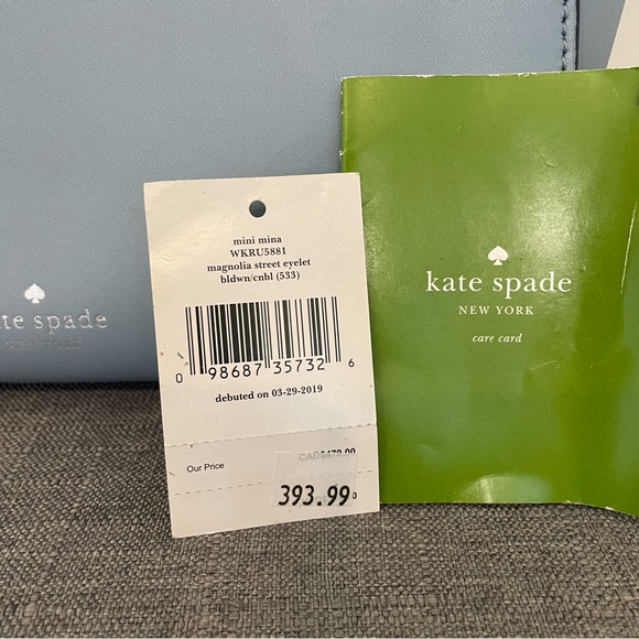 KATE SPADE Magnolia Street Mini Mina Eyelet Satchel - Pastel Blue - Picture 14 of 15